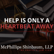 Help is Only a Heartbeat Away logo with McPhillips Shinbaum Attorneys